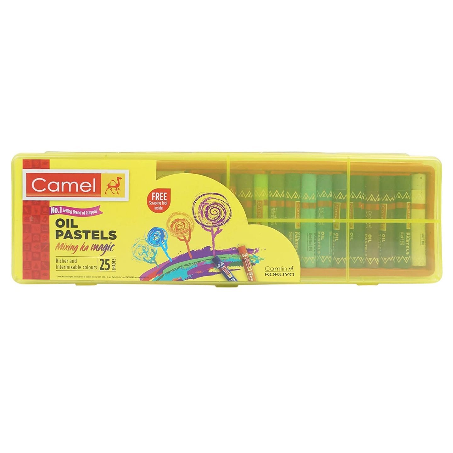 Camel Oil Pastel with Reusable Plastic Box - 25 Shades