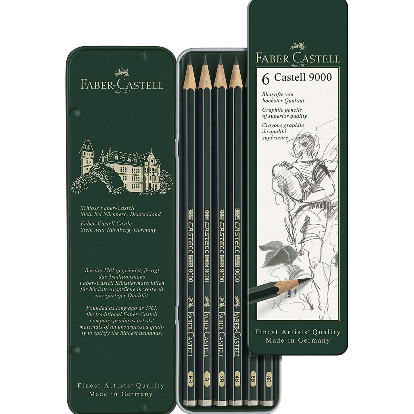 Faber-Castell Castell 9000 Pencil Set - Pack of 6