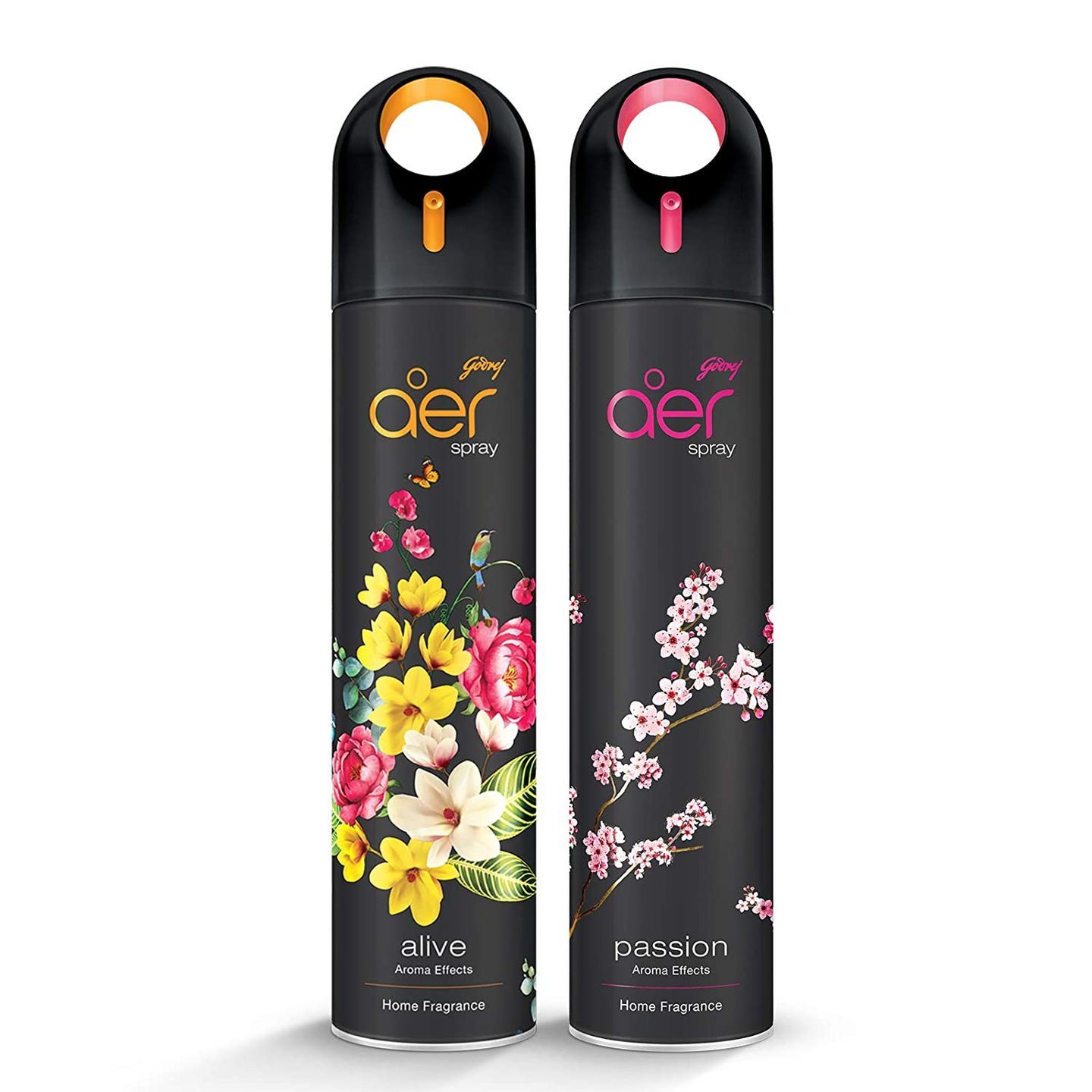 Godrej aer spray, Premium Air Freshener - Passion & Alive Pack of 2, 240 ml each