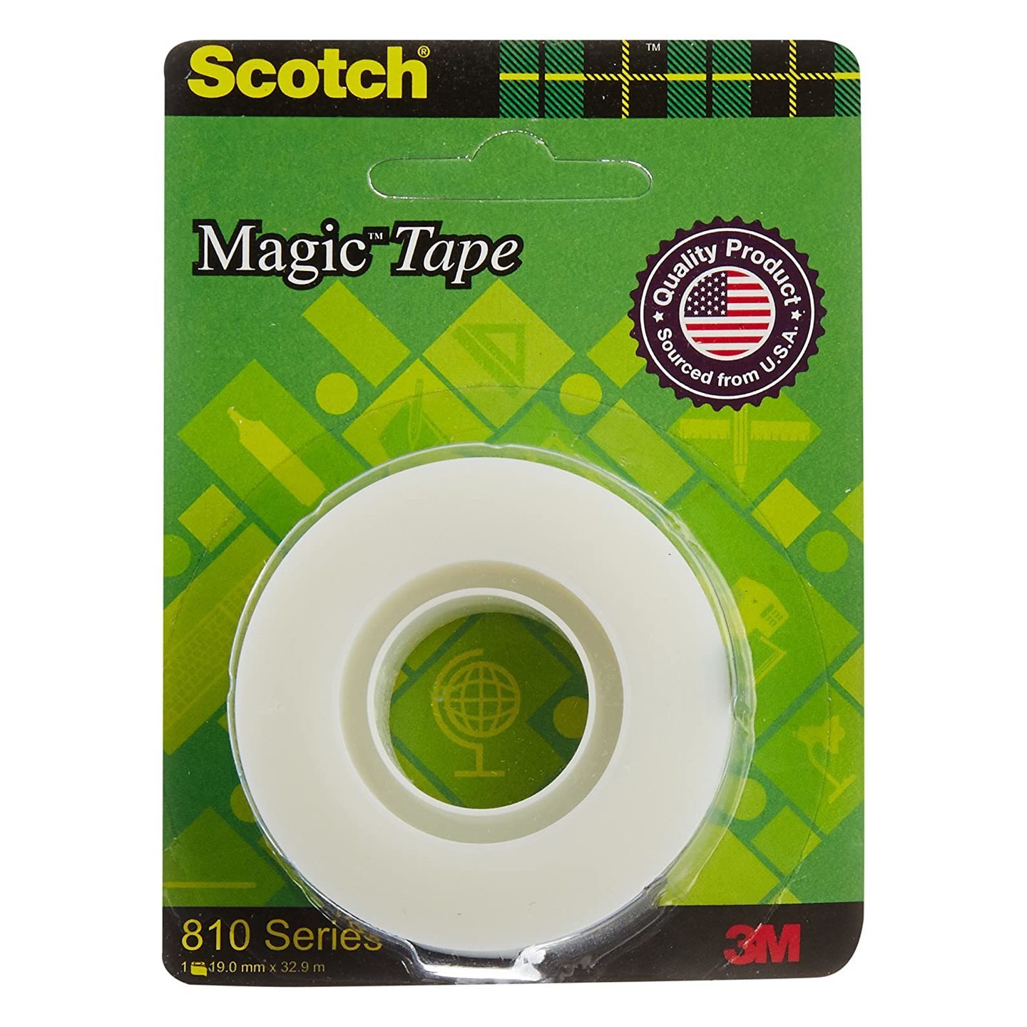 Scotch Magic Tape - The Original Matte-Finish Invisible Tape by 3M 1 Roll, Width 1.9cm Length 32.9m