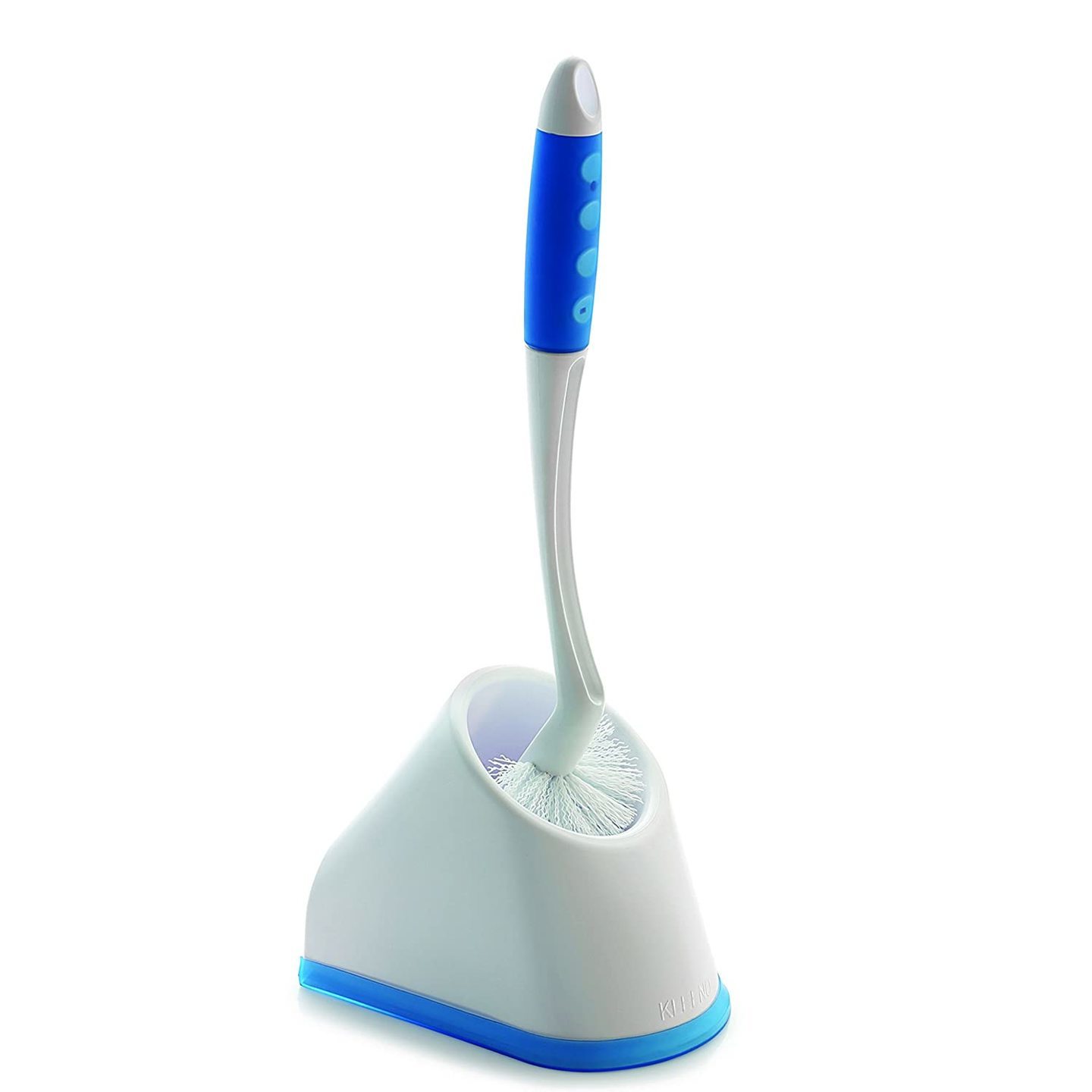 Angular Toilet Brush with Storage Blue and White