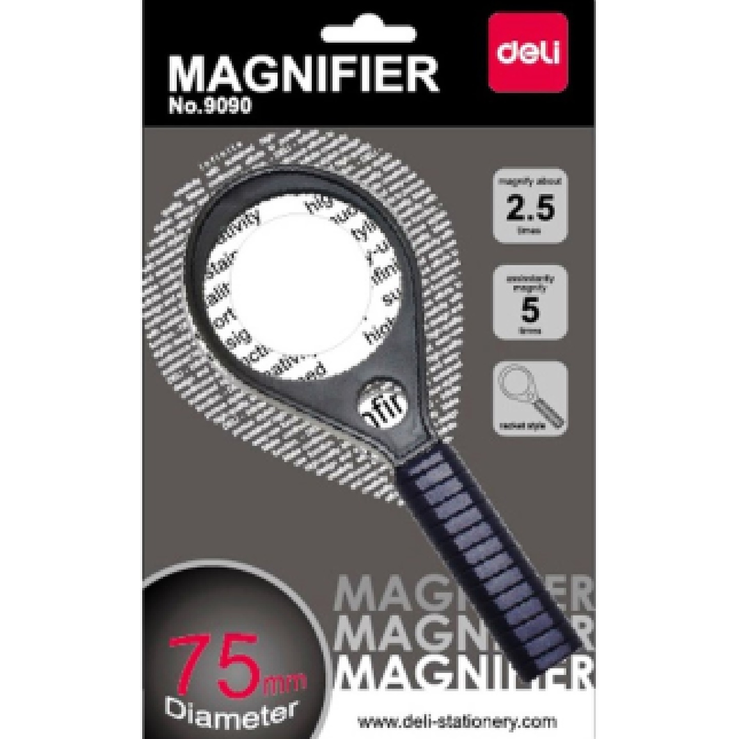 Deli Magnifier 75mm model 9090 Magnifying Glass Lens