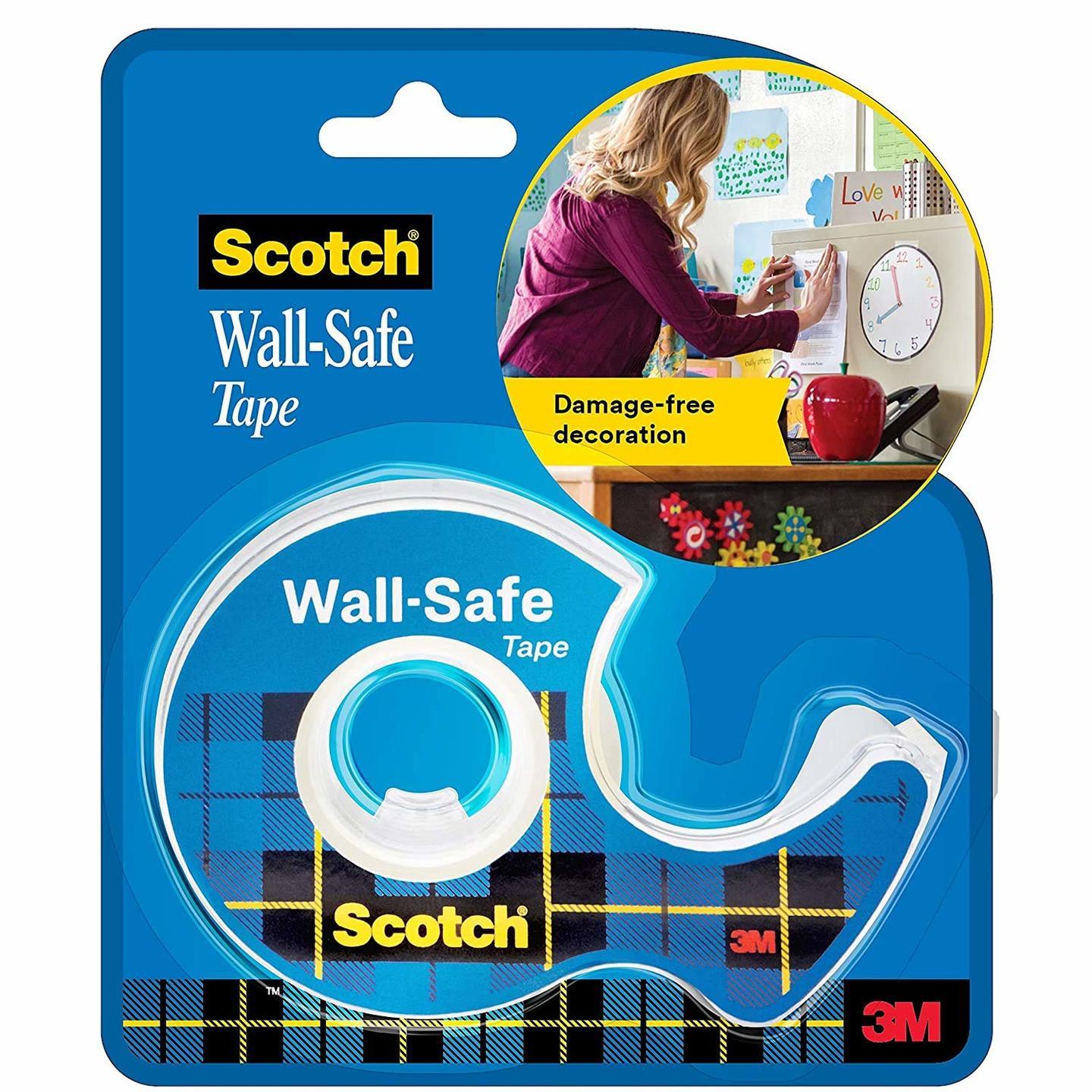 Scotch Damage Free Mounting and Decor by 3m Wall Safe Tape Width 1.9m Length 16.5m, Up to 14g