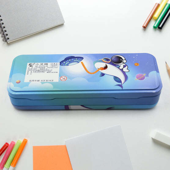 METAL PENCIL BOX, PENCIL CASE DOUBLE COMPARTMENT FOR KIDS STATIONERY COMPASS BOX, STATIONERY GIFT FOR SCHOOL KIDS COMPASS, PENCIL BOX, BIRTHDAY RETURN GIFT FOR KIDS