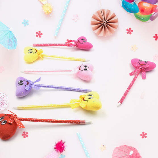 CUTE CARTOON SHAPE & HEART DESIGN FACY WRITTING PEN ATTACHED RATTLE | BALL PEN SMOOTH WRITING FOR WEDDING , EVENTS & MULTIUSE PEN BEST PEN L USE FOR KIDS (12 PCS SET MIX DESIGN & COLOR)