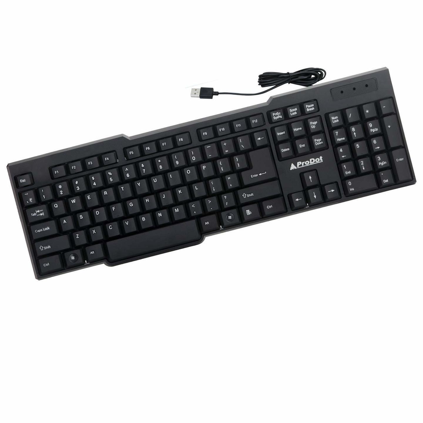 Prodot KB-207s Wired USB Standard Keyboard Black