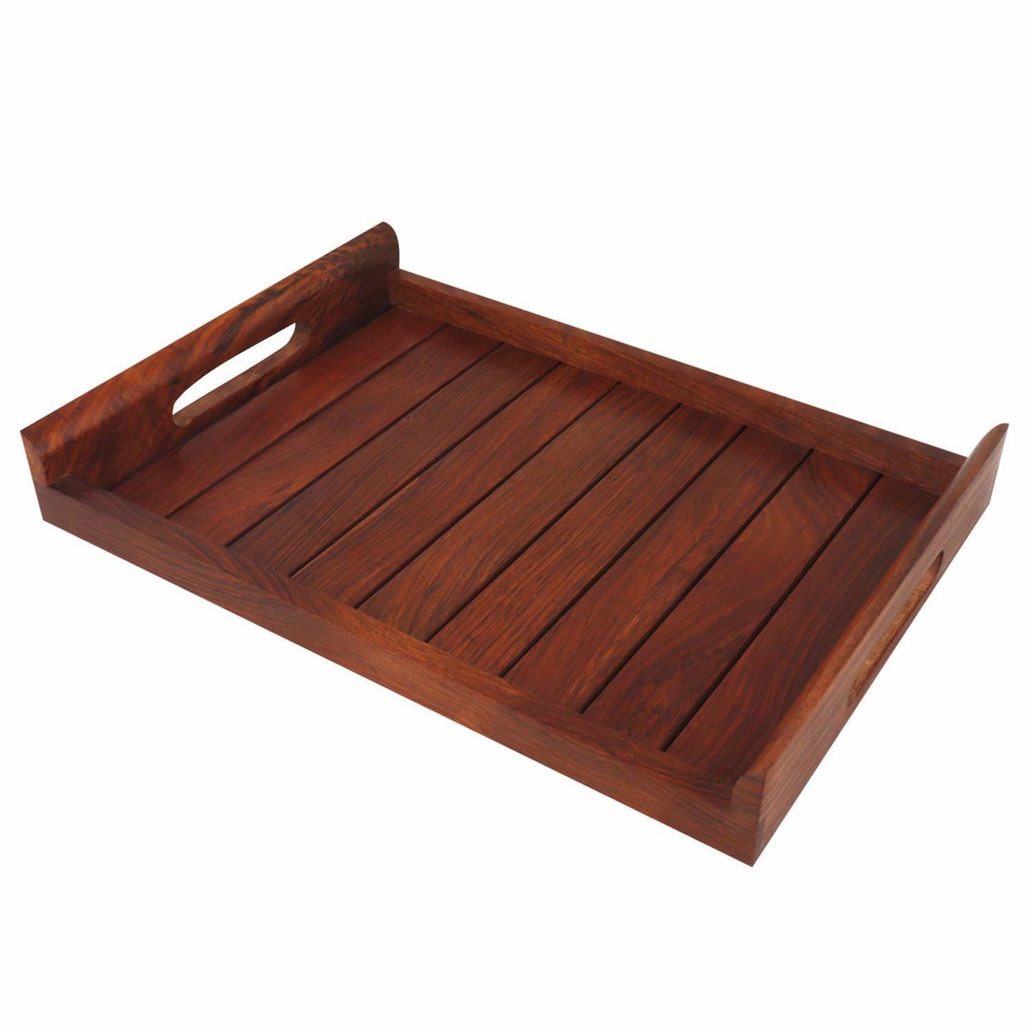 Indian Rosewood Sheesham Wood Handmade & Handcrafted Wooden Serving Tray12X9inches