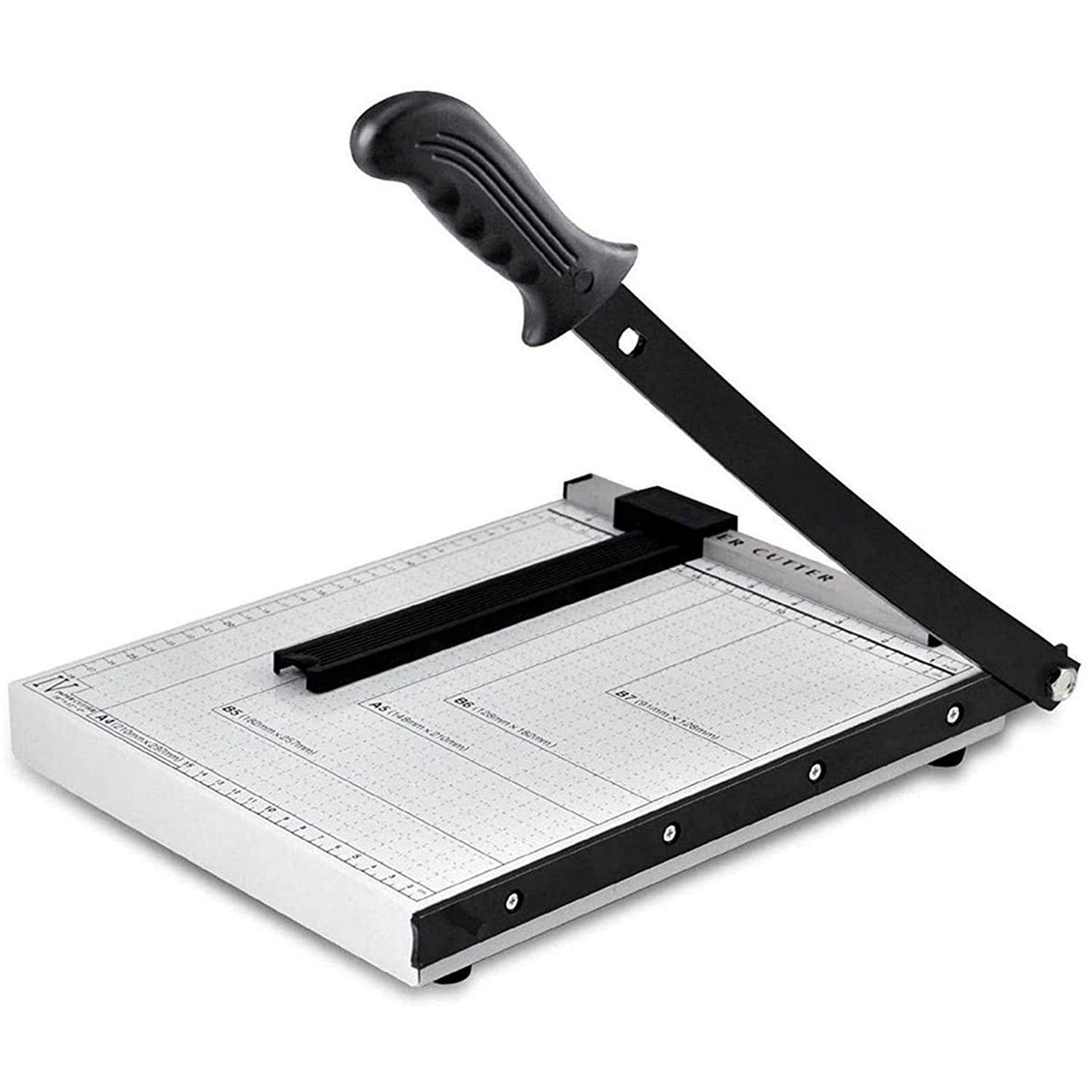 Paper Cutter A4 Heavy Duty Professional Paper Trimmer, Guillotine Craft Machine for Office, Home, Craft, Photo Studio A4, B5, A5, B6, B7 White, 12.5 x 9.8 x 1.2 inch