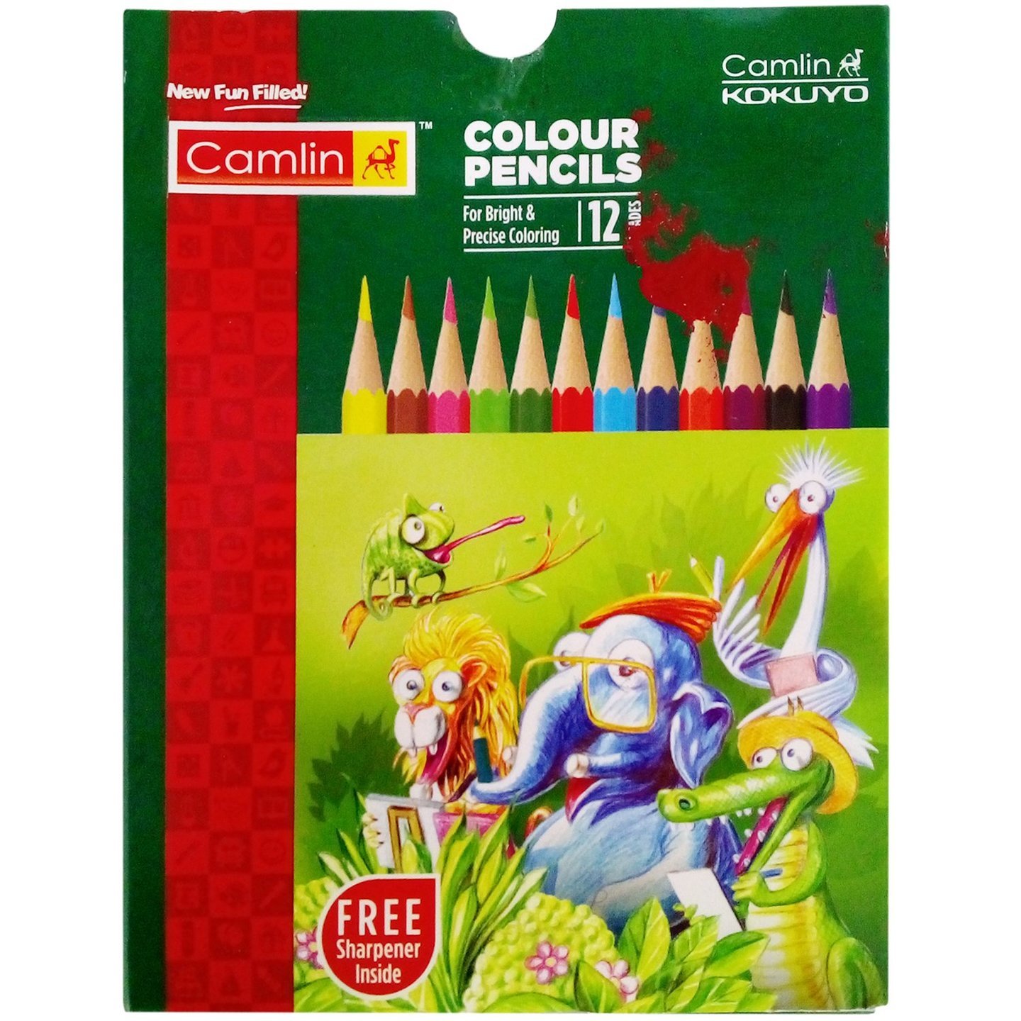 Camlin Kokuyo Half Hexa Plus Sharp Colour Pencils - 88 mm, Set of 12