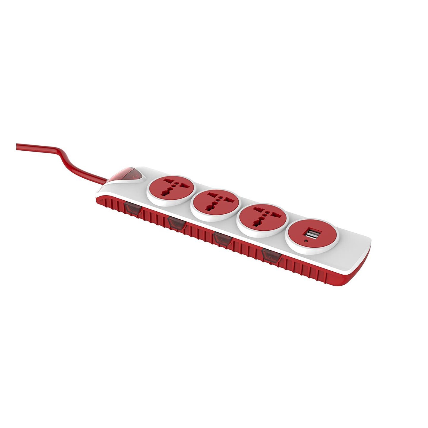 Goldmedal Essenza Plastic Plugged-In 3x4 Power Strip White