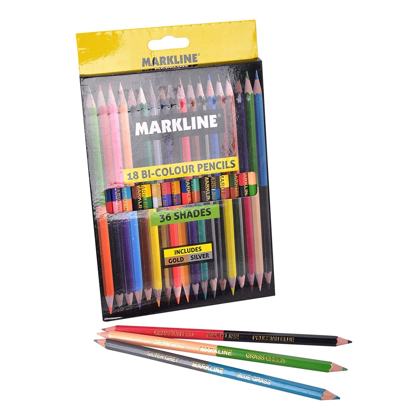 Linc Markline 18 Bi- Color Pencils Multicolour