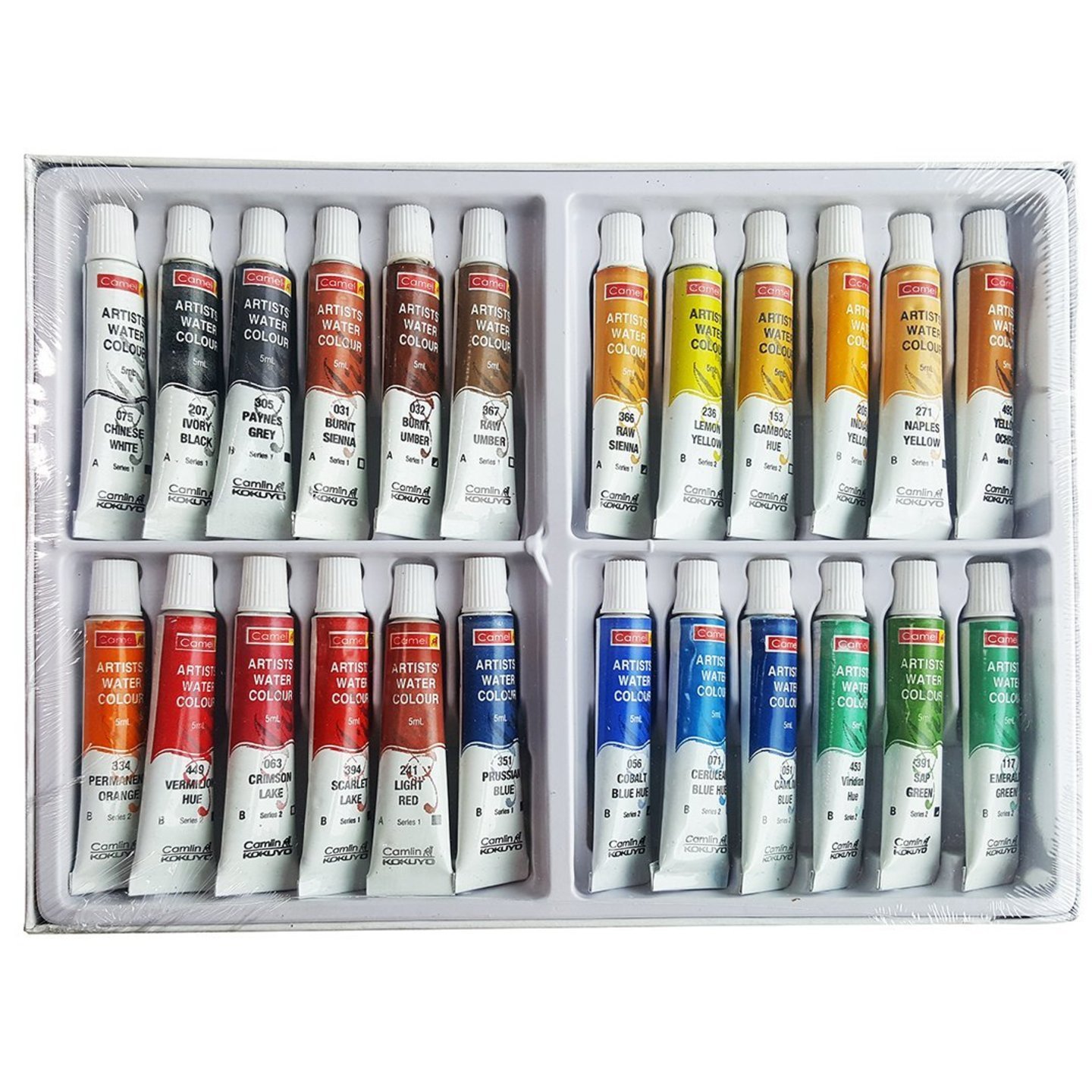 Camlin Kokuyo Artist 5ml Water Color Tube - 24 Shades Multicolor