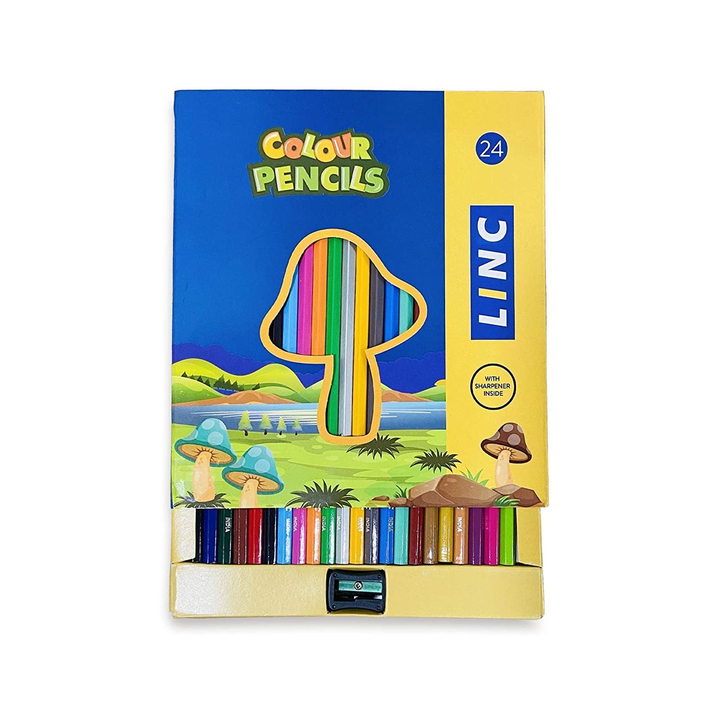 Linc Hexagonal Color Pencils with Paper Box, 24 Colors