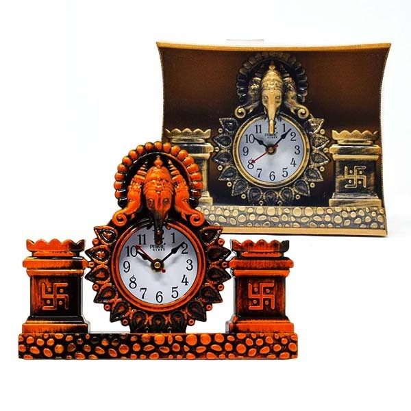(1 Pcs) Prime Clock | PT-6 Lord Ganesha Design Clock in Assorted Colours | GS