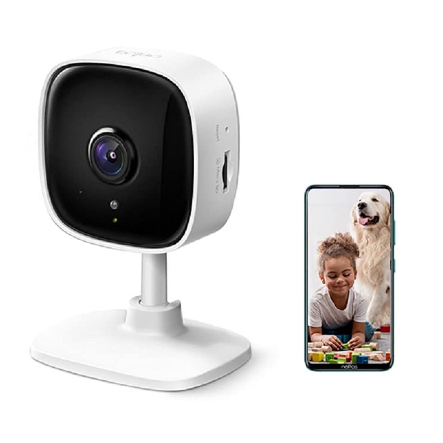 TP-Link Tapo C100 1080p Full HD Indoor WiFi Spy Security Camera Night Vision  Two Way Audio Intruder Alert  Works with Alexa and Google, White