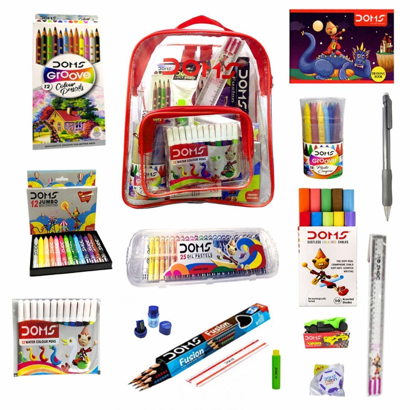 DOMS SUPER99 Smart Stationery it with Transparent Zipper Bag