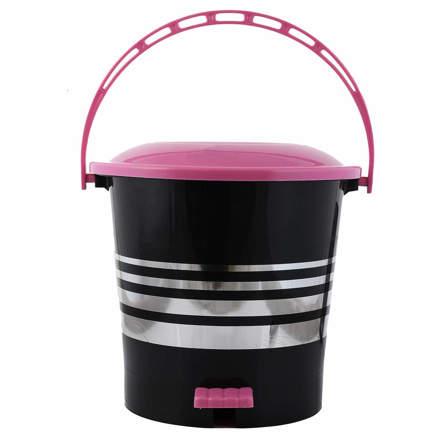 Plastic Dustbin Garbage Bin with Handle, 5 Litres Pink