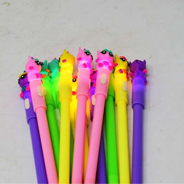 ( 12PC in Pack) Unicorn Light Pen | Beautifull Design In Assorted Colours & Light | 2107