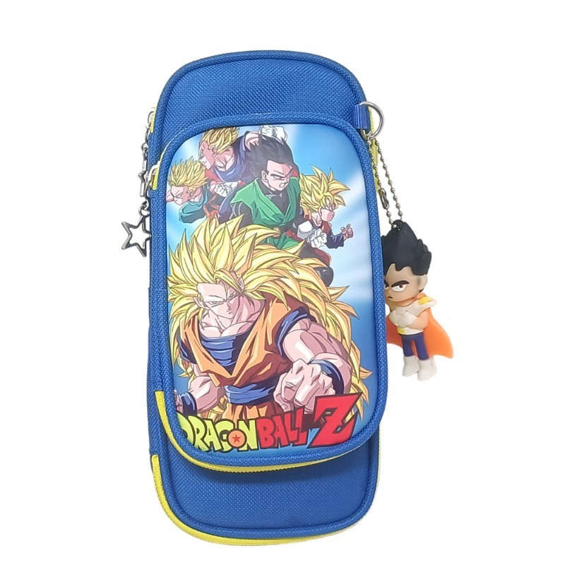 Cartoon Printed Fabric Pencil Pouch/Case Box with 3D Keyring (Z-9909 & 10)