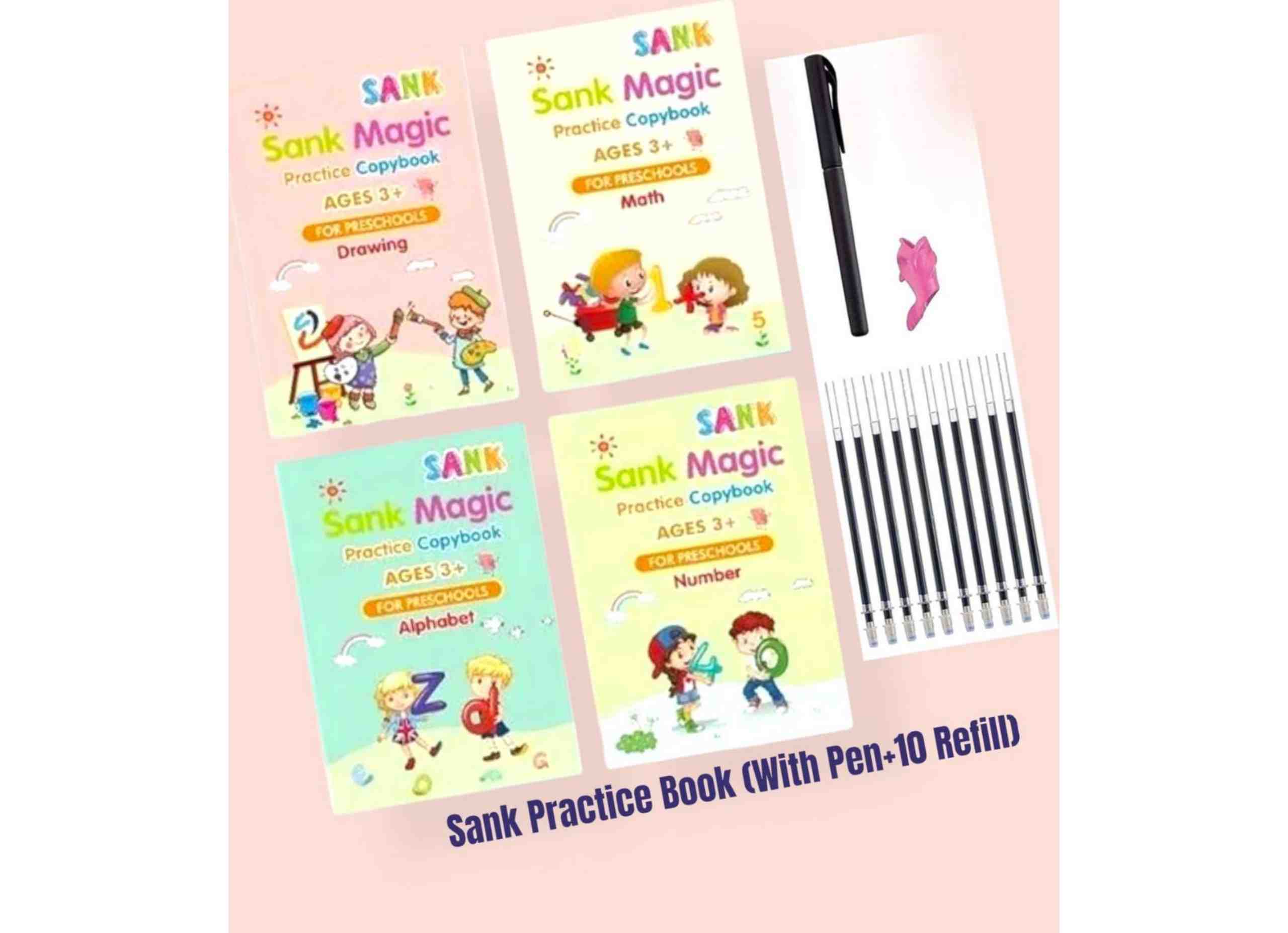 Magic Writing Book (4 Book & 10 refill)