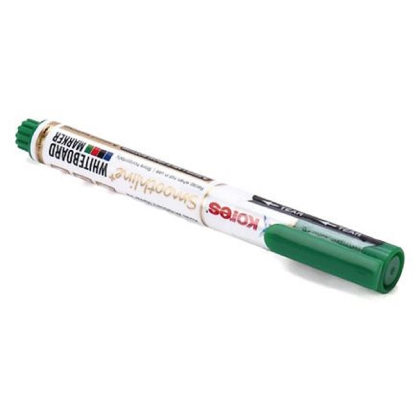 Kores Smoothline Whiteboard Marker Pen, Green- Pack of 10