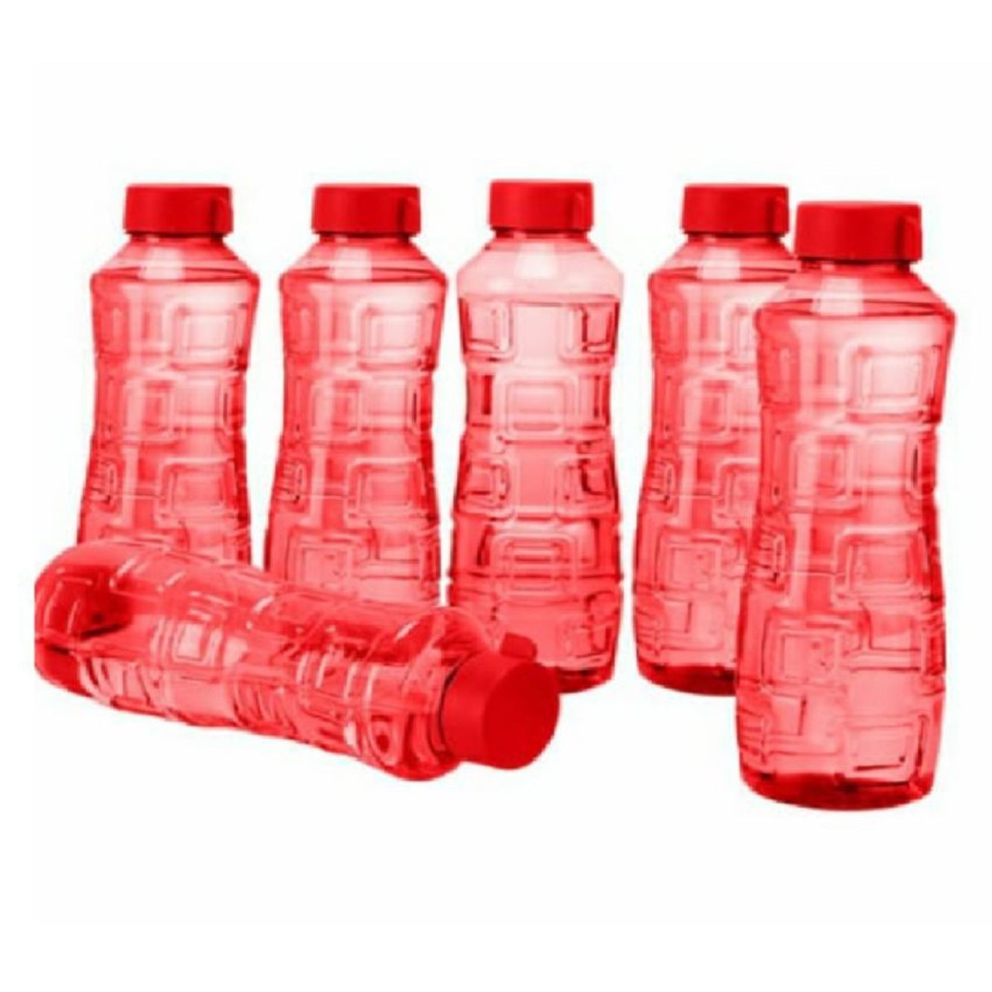 Saura Red 1000 mL Water Bottle set of 6