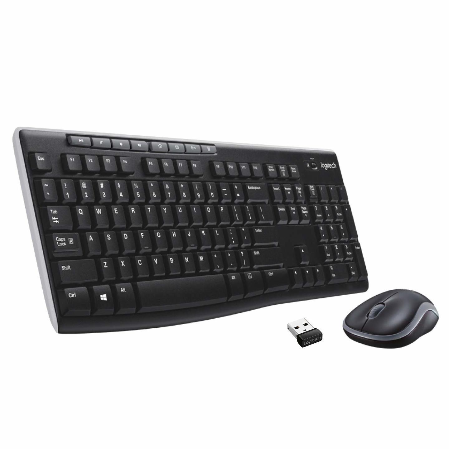 Logitech MK270r Wireless Keyboard and Mouse Combo for Windows, 2.4 GHz Wireless, 3 Year Warranty, 8 Multimedia & Shortcut Keys, 2-Year Battery Life, PCLaptop- Black