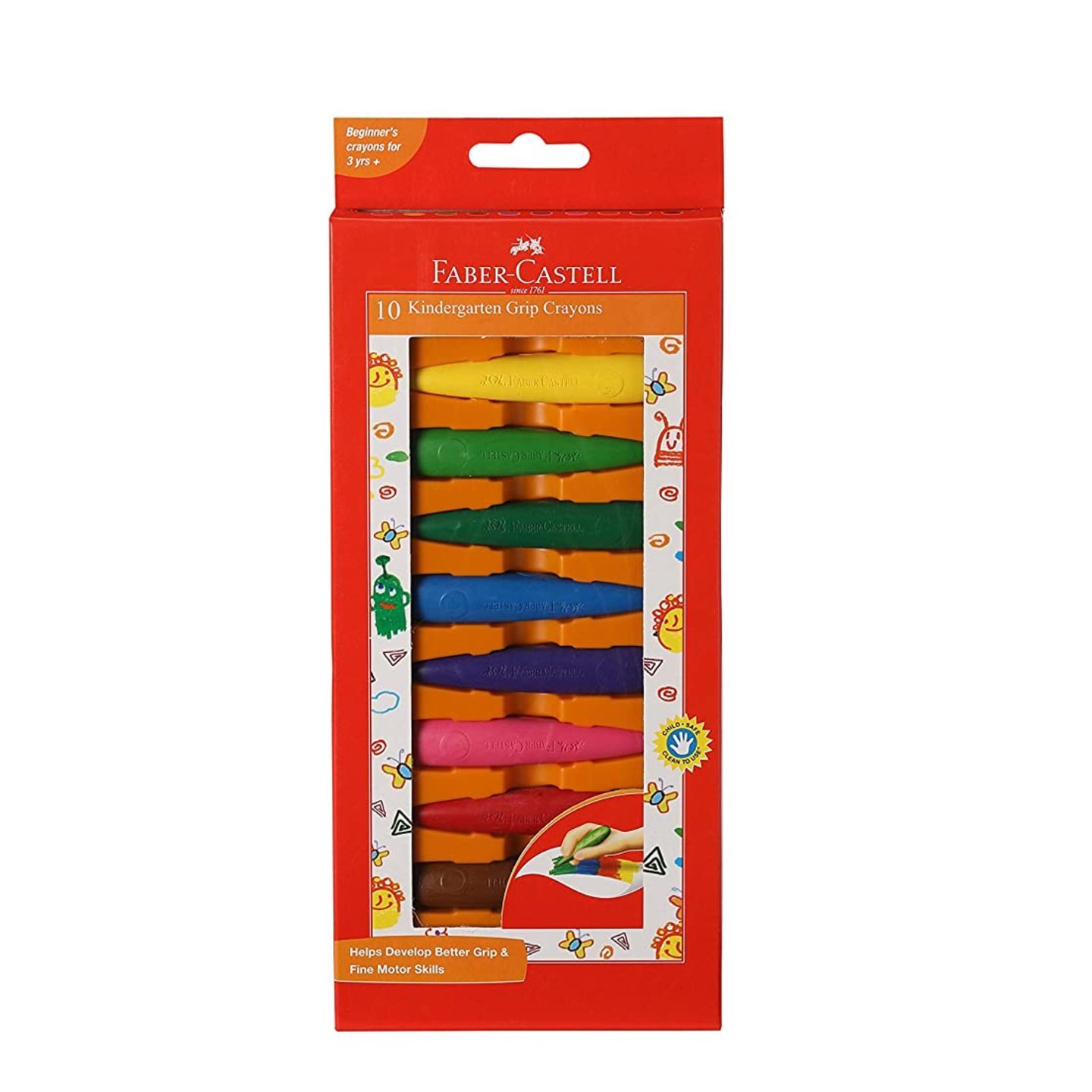 Faber-Castell Kindergarten Grip Crayons - Pack of 10 Assorted