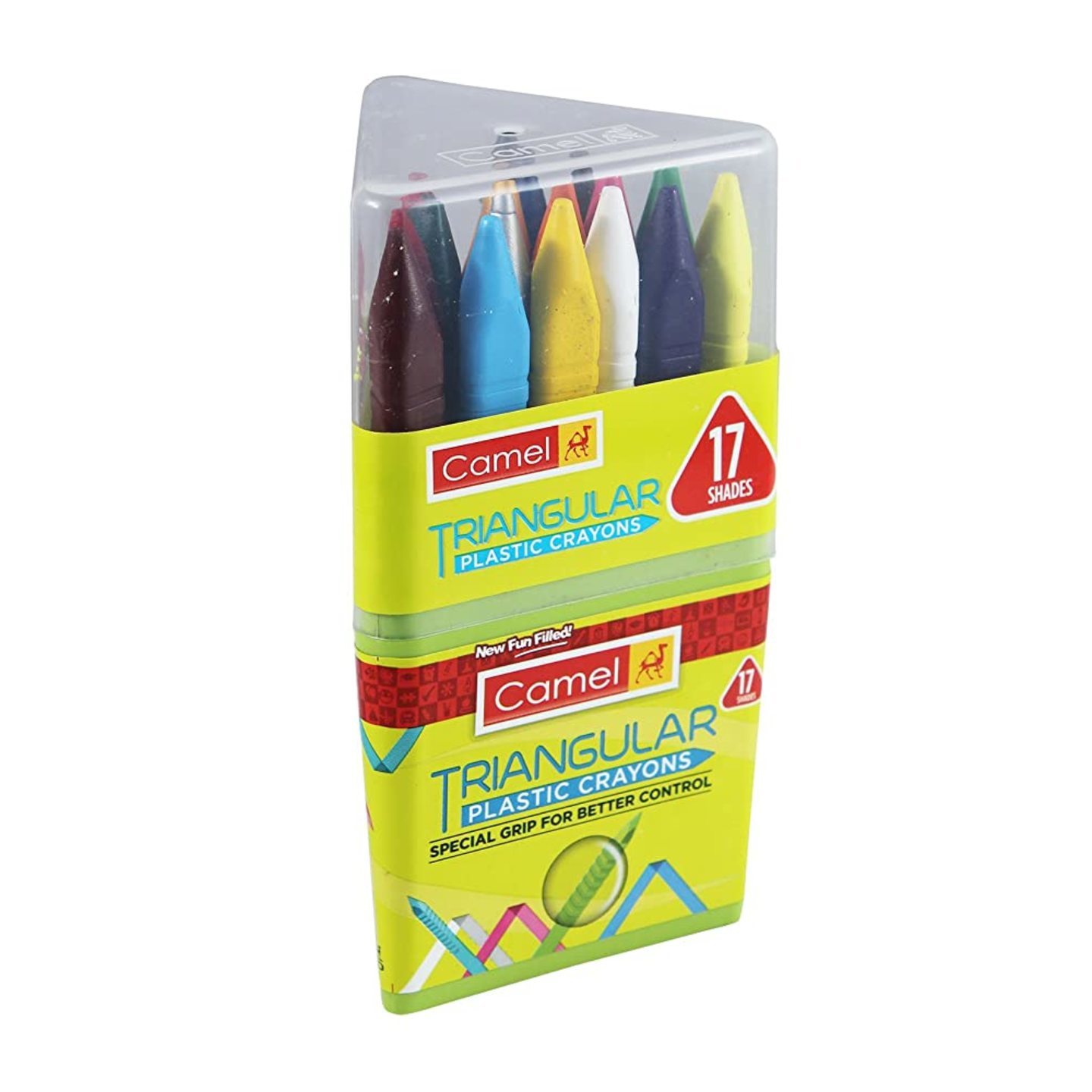 Camlin Kokuyo Triangular Plastic Crayons - 17 Shades,Multicolor