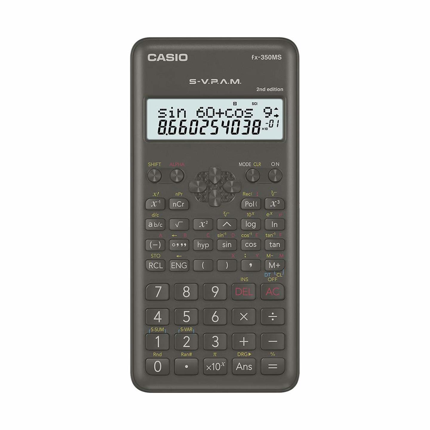 Casio FX-350MS 2nd Gen Non-Programmable Scientific Calculator, 240 Functions and 2-line Display