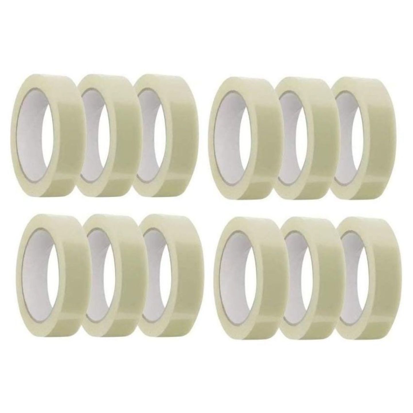 Packaging Cello Tape Transparent Adhesive BOPP Packing Tape, 1 inch Width x 65 Meter Length Roll Pack of 12 Pcs.