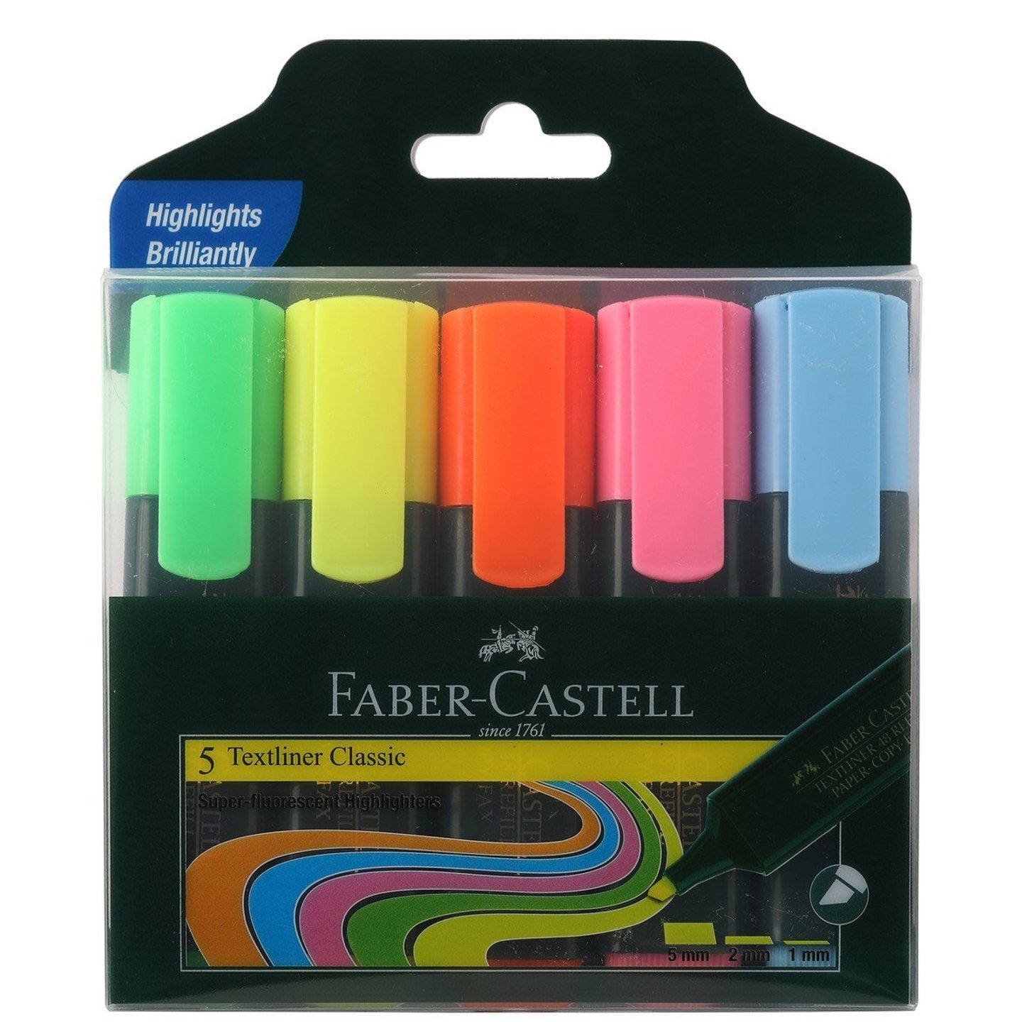 Faber-Castell Textliner - Pack of 5 Assorted