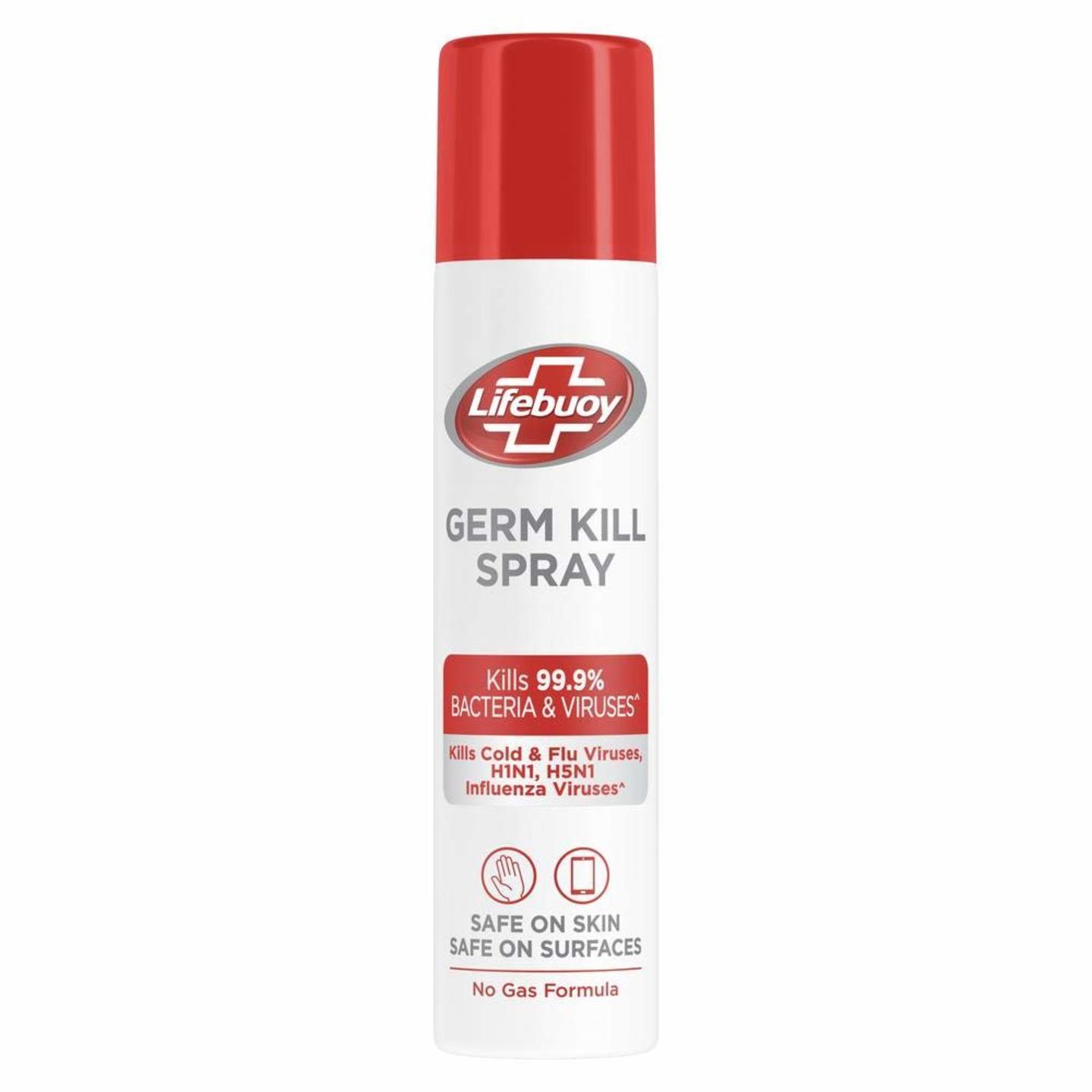 Lifebuoy Antibacterial Germ Kill Spray, No Gas Sanitizer Spray With Disinfectant Properties Is Safe On Skin, Safe On Surfaces, 200 ml