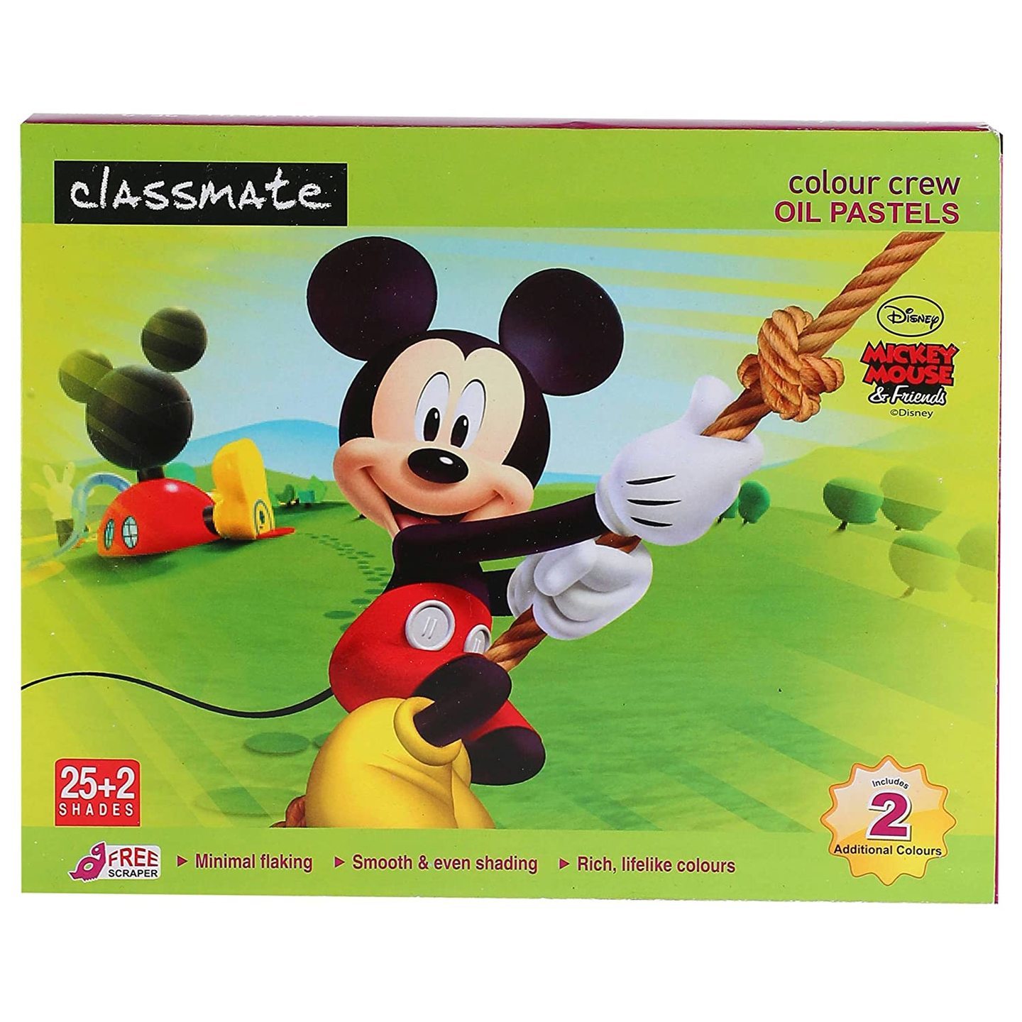 Classmate Oil Pastels  25 + 2 Shades  Free Scrapping Tool  Minimum Flaking  Smooth & Even Shading  Rich, life like Colours