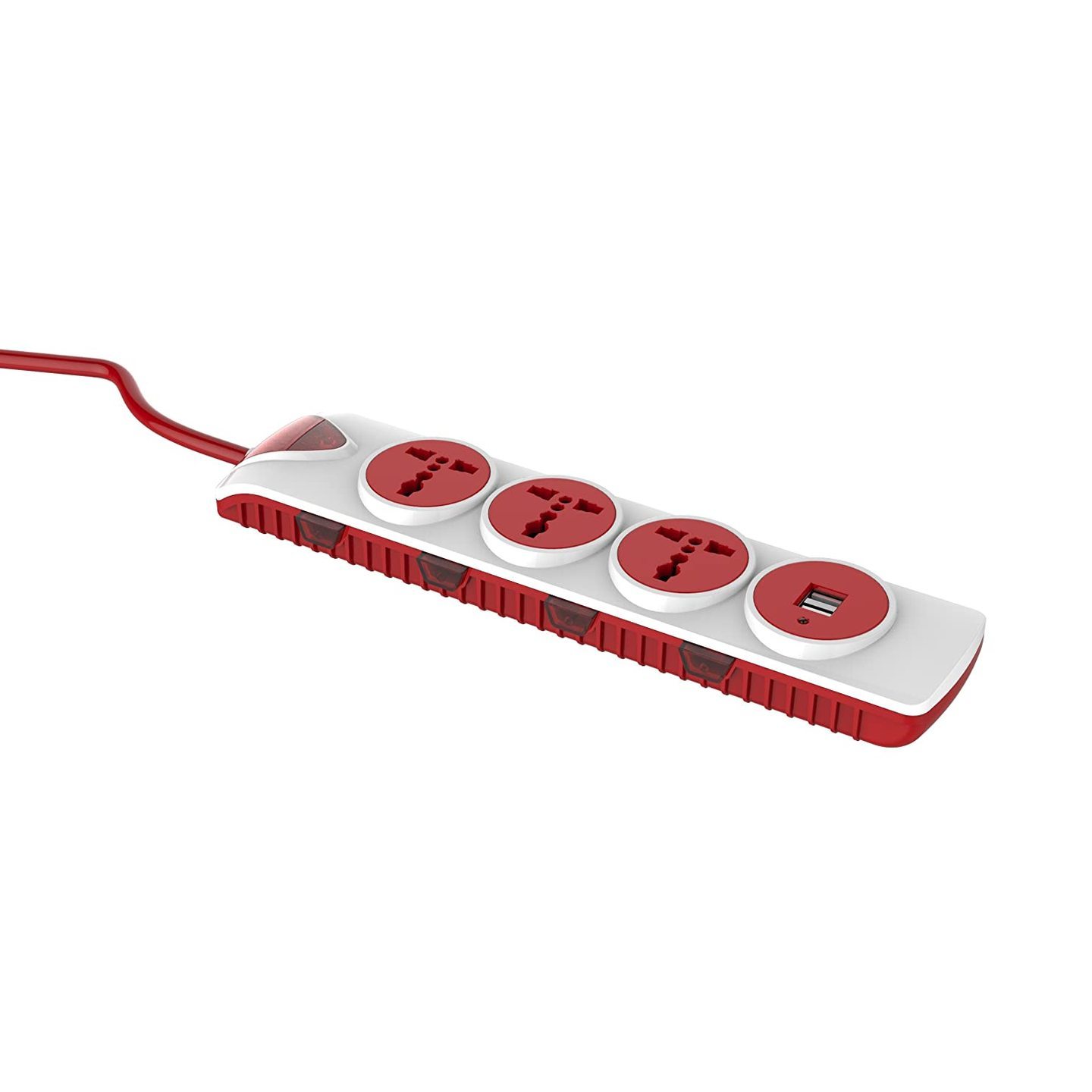 Goldmedal Essenza Plastic Plugged-In 3x4 Power Strip White