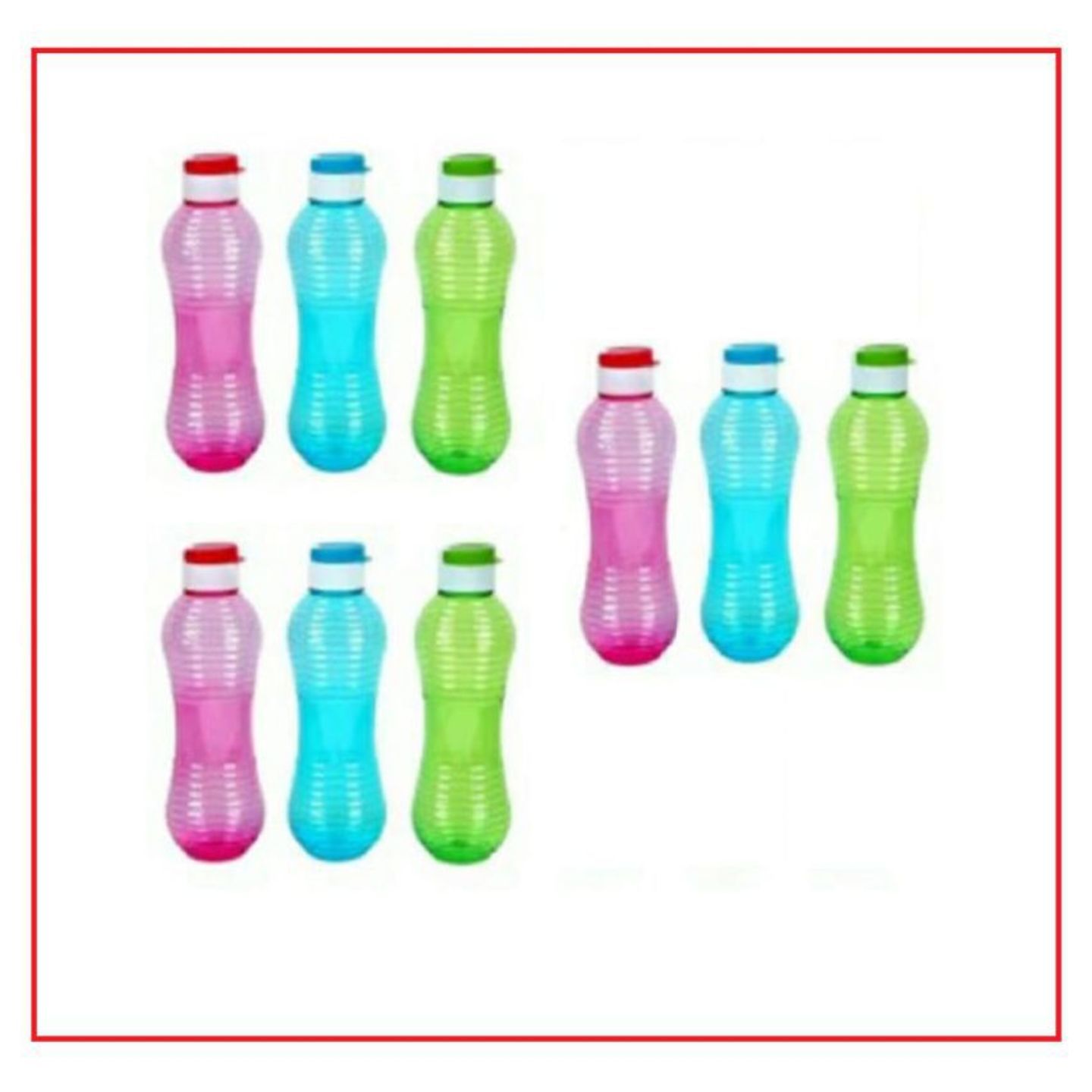 Riponware Multicolour 1000 mL Water Bottle set of 9