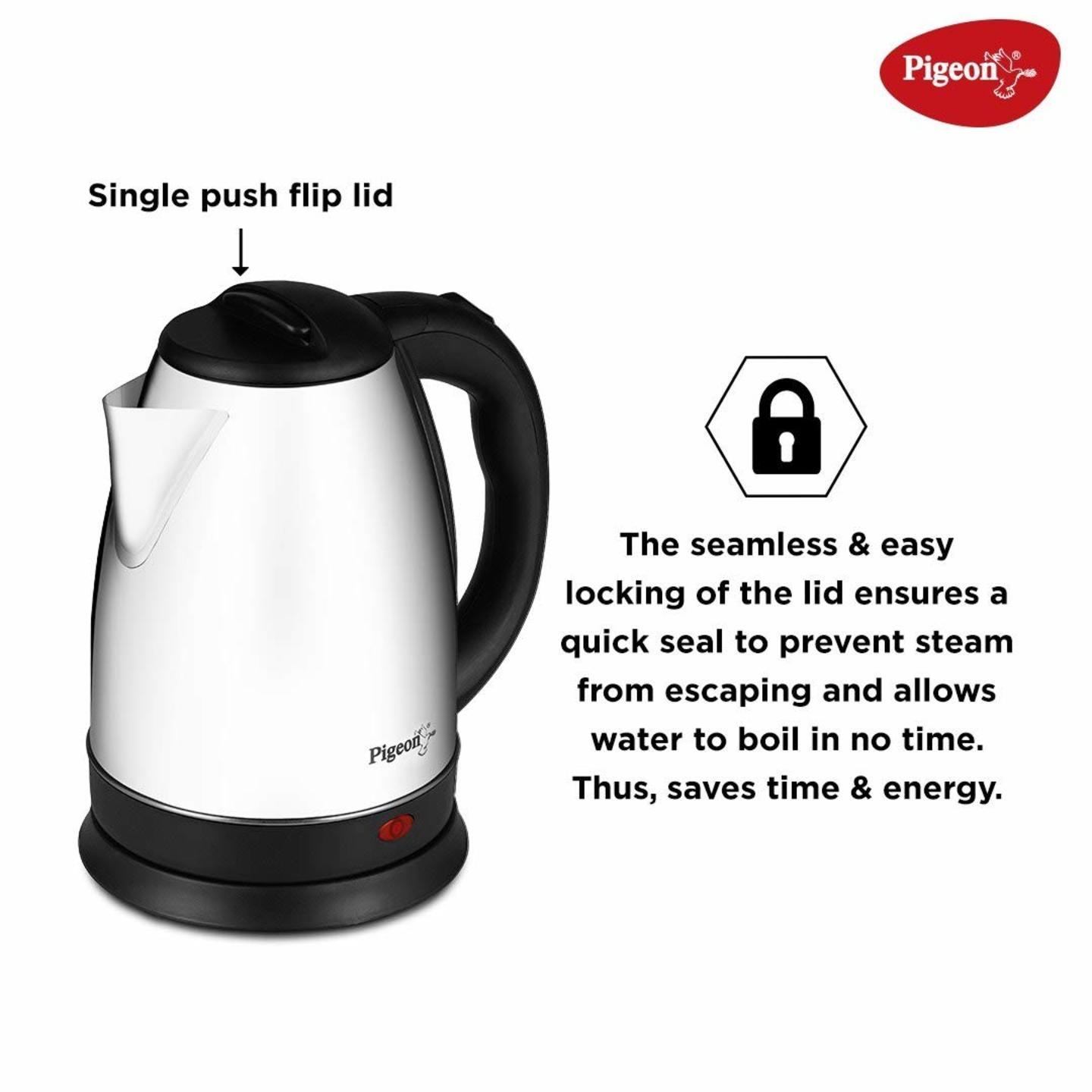 Pigeon Steel Electronic Kettle 1.5L, Silver