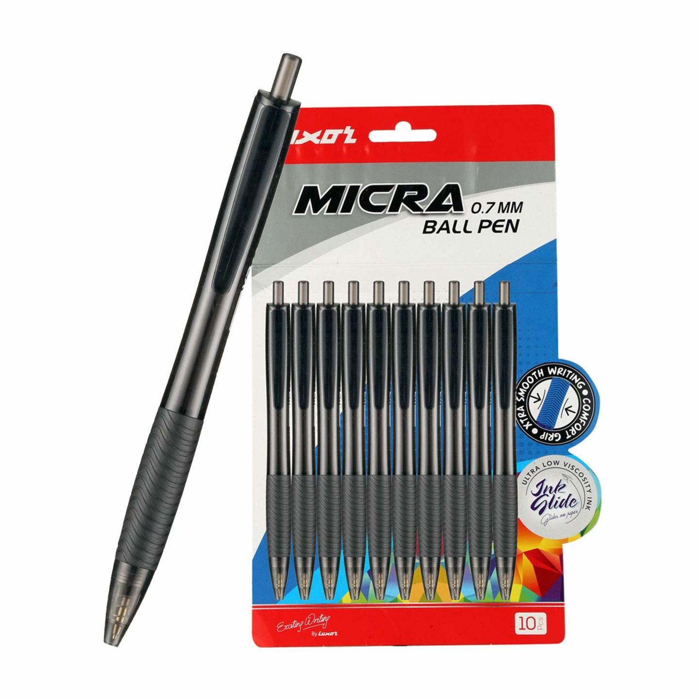 Luxor Micra Ball Pen Black 10s Box