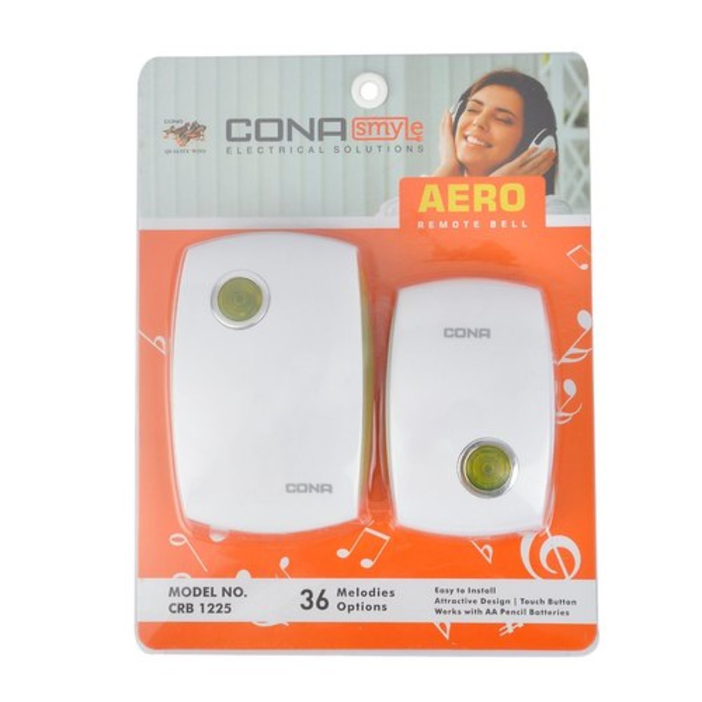 Green, Orange Plastic Cona Aero Remote Bell