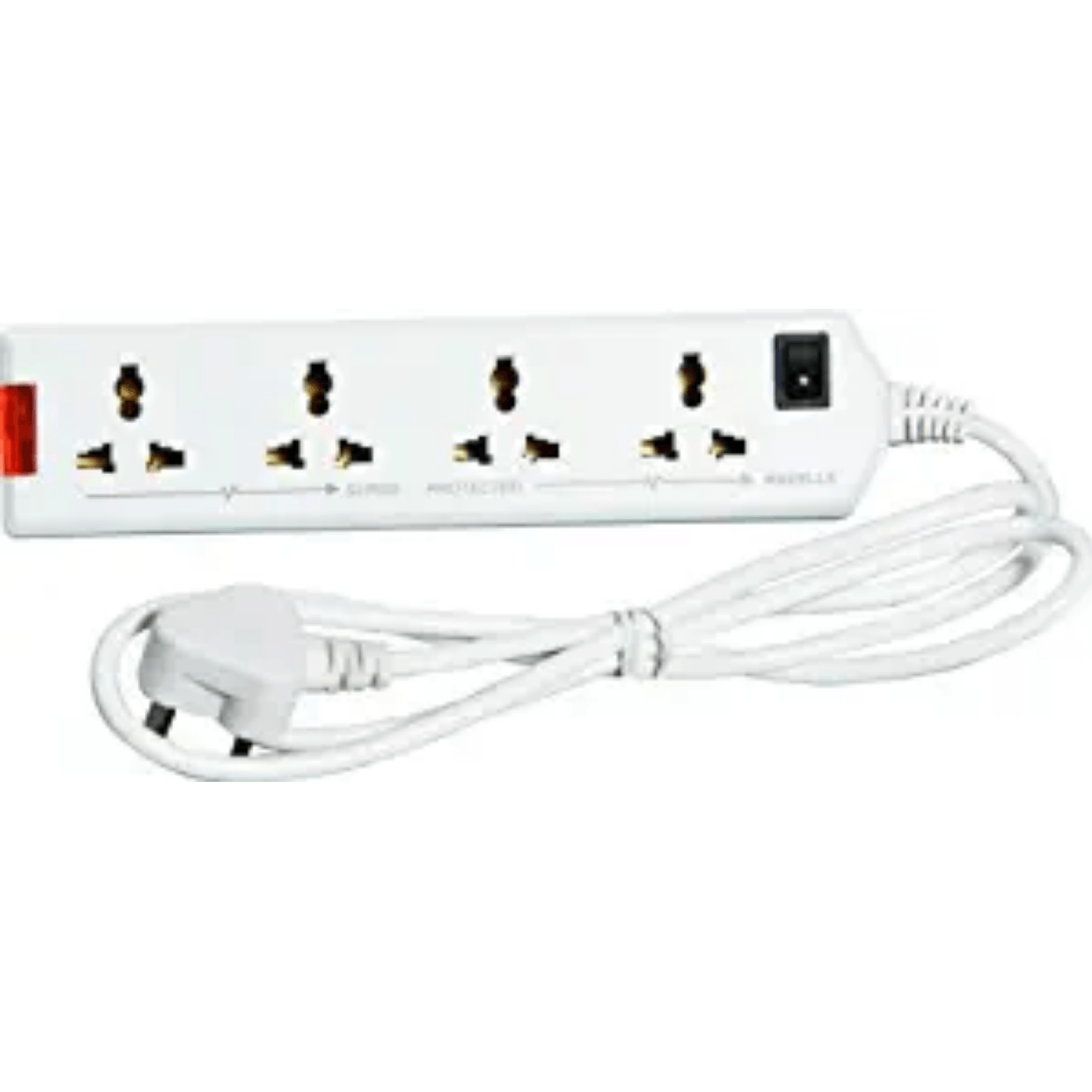 Havells 6A Four-Way Extension Board White -1.5 metre Heavy duty wire