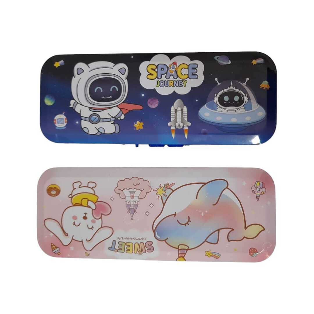 Cartoon Metal Pencil Box with Password Lock