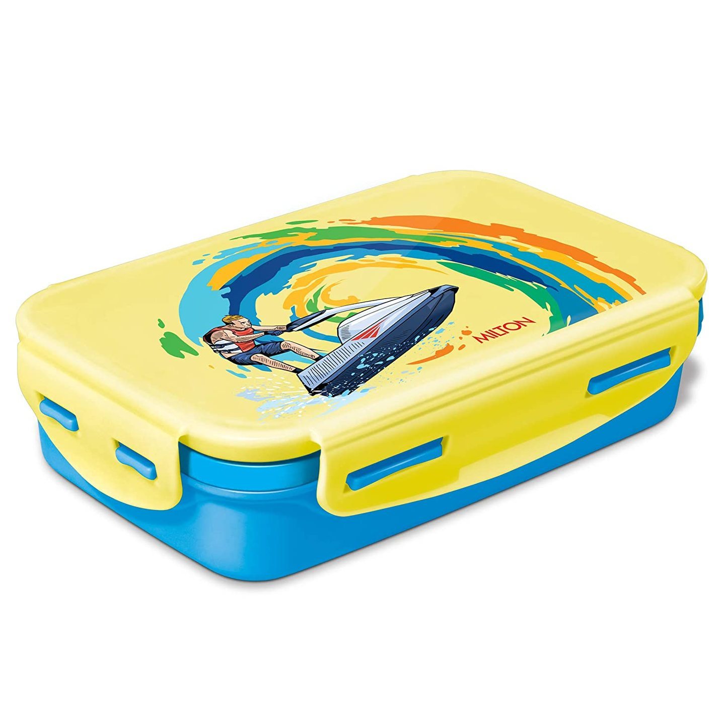 Milton Steely Deluxe Inner Steel Kids Tiffin Box, 525 ml, Cyan