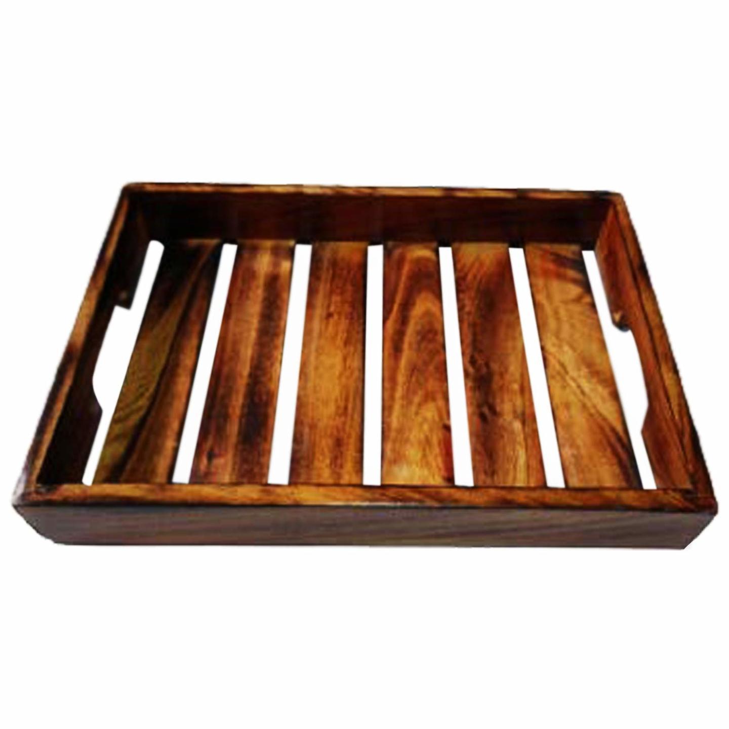 Wooden Tray with Antique TouchServing TrayDecorative FruitDinner Breakfast Serving Tray Made in India