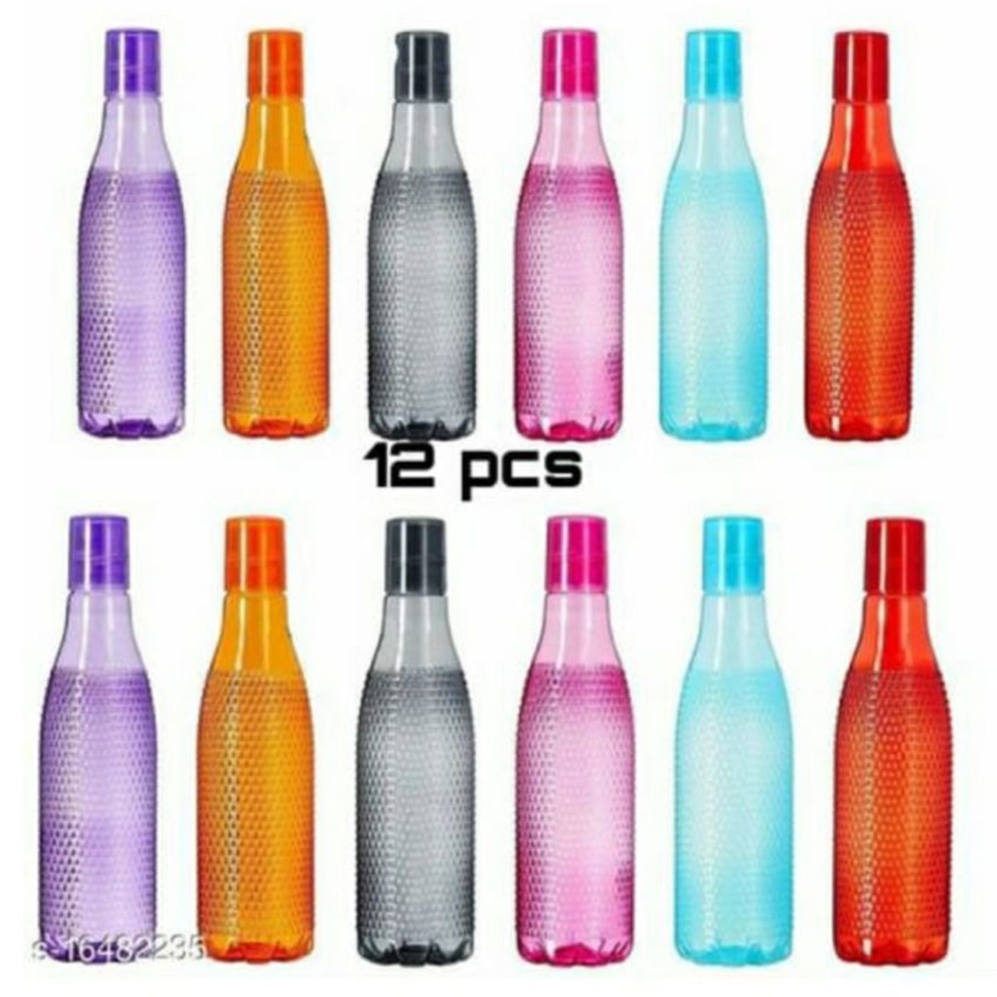 Saura Multicolour 1000 mL Water Bottle set of 12