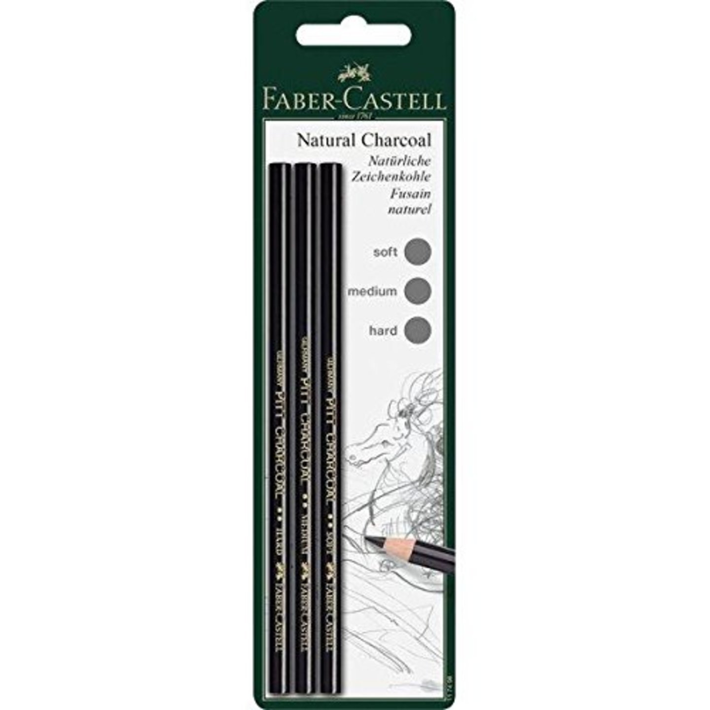 Faber-Castell Charcoal Pencil Pitt Wax-free Black