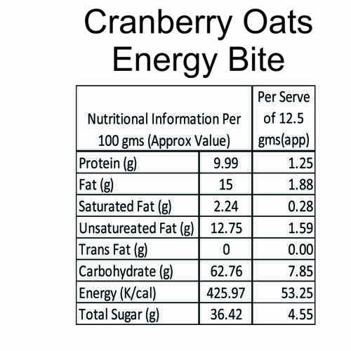 Cranberry & Oats - Energy Bites 300gm