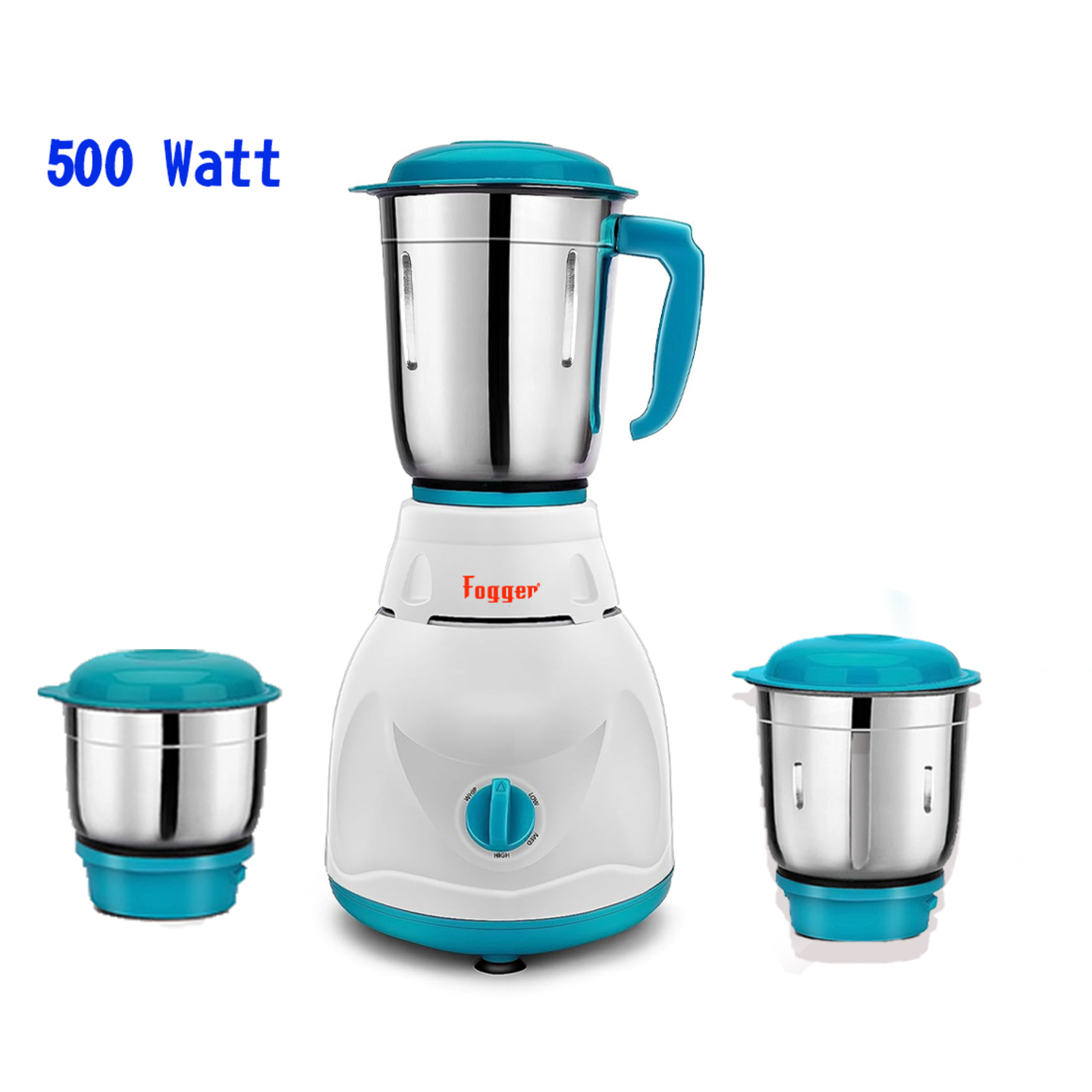 Fogger Diamond 500 Mixer Grinder (3 Jars, Blue)