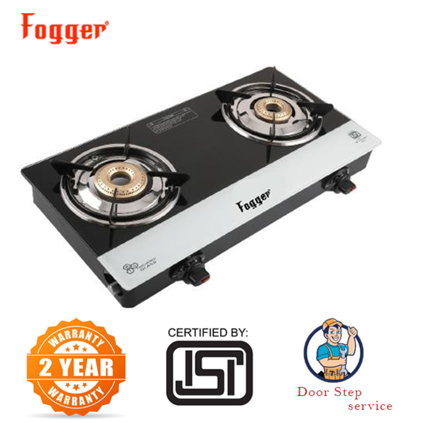 Fogger black 2 burner gas stove