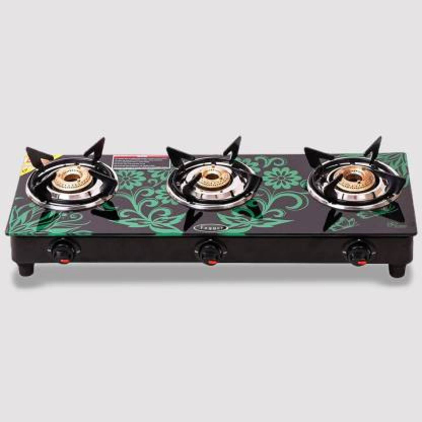 Fogger Designer Green Stainless Steel, Glass Automatic Gas Stove  (3 Burners)