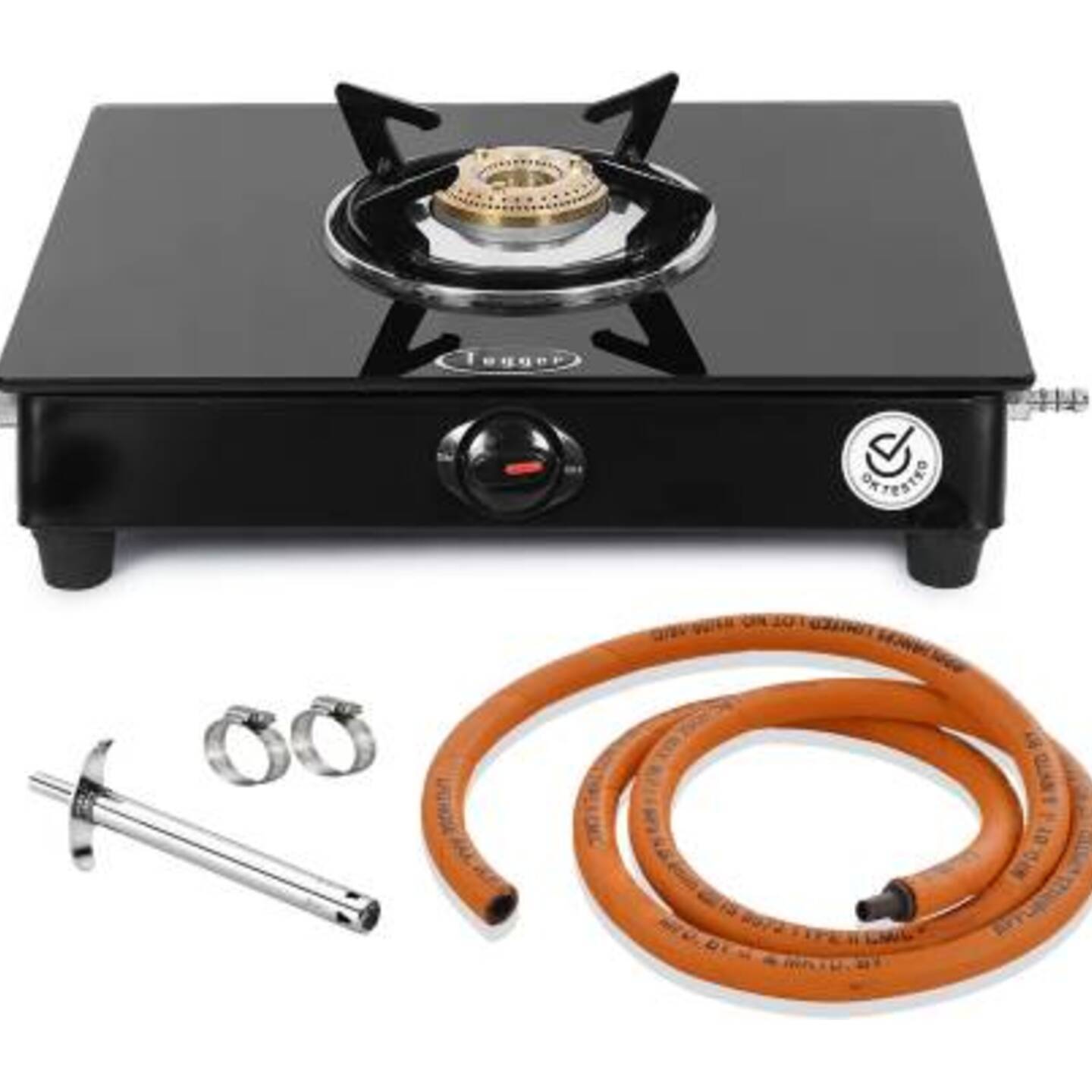 Fogger Single deluxe Special Combo Offer With Hose Pipe & Lighter Glass Manual Gas Stove  (1 Burners)
